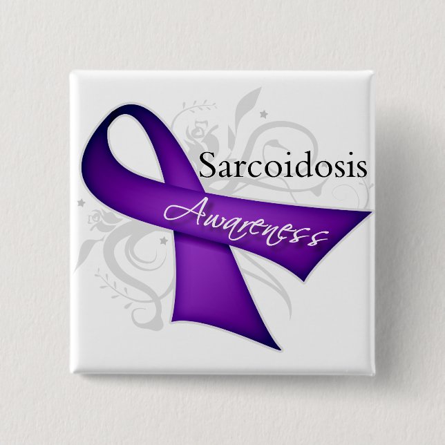 Sarcoidosis Awareness Ribbon 15 Cm Square Badge (Front)