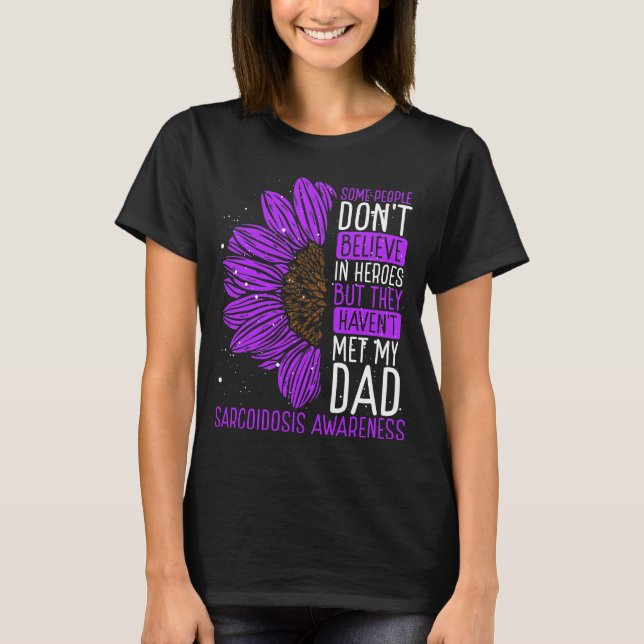 Sarcoidosis Awareness Ribbon Dad Warrior T-Shirt (Front)