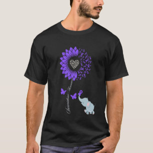 Sarcoidosis Awareness Sunflower Elephant Butterfly T-Shirt