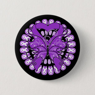 Sarcoidosis Butterfly Circle of Ribbons 6 Cm Round Badge