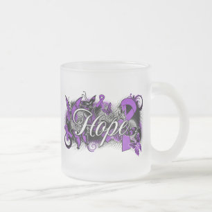 Sarcoidosis Hope Garden Ribbon Frosted Glass Coffee Mug