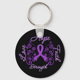 Sarcoidosis Hope Motto Butterfly Key Ring