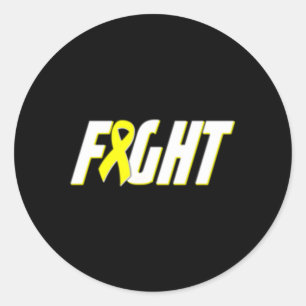 Sarcoma Awareness Bone Cancer Ribbon Classic Round Sticker