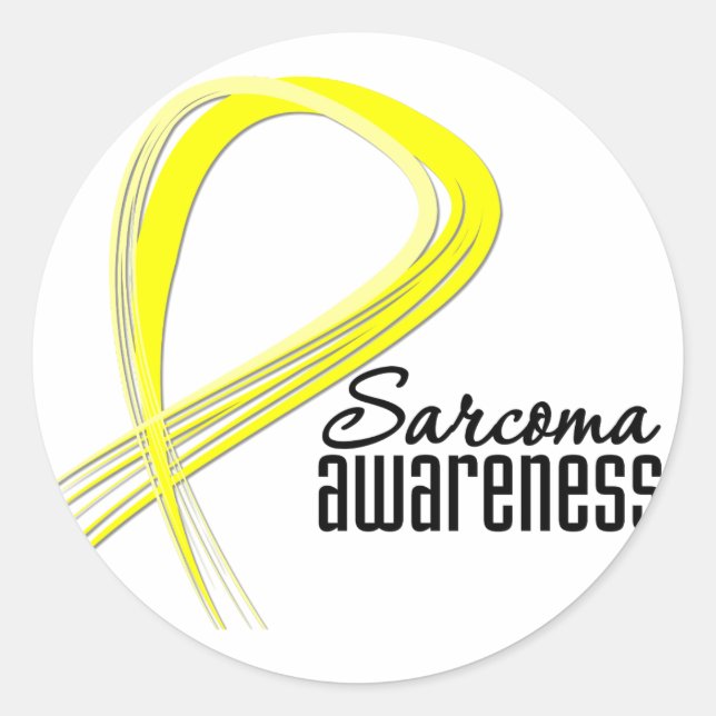 Sarcoma Awareness Grunge Ribbon Classic Round Sticker (Front)