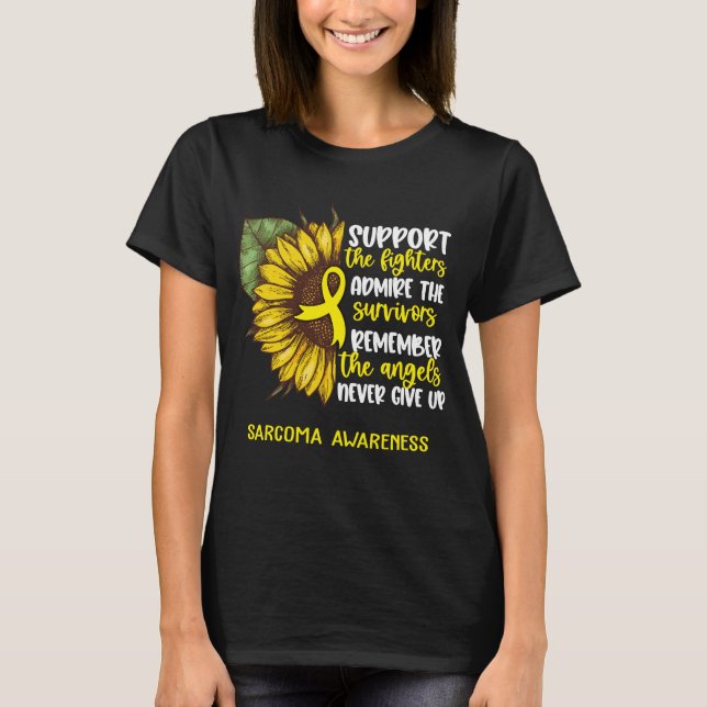 Sarcoma Awareness Ribbon Support Gifts T-Shirt (Front)