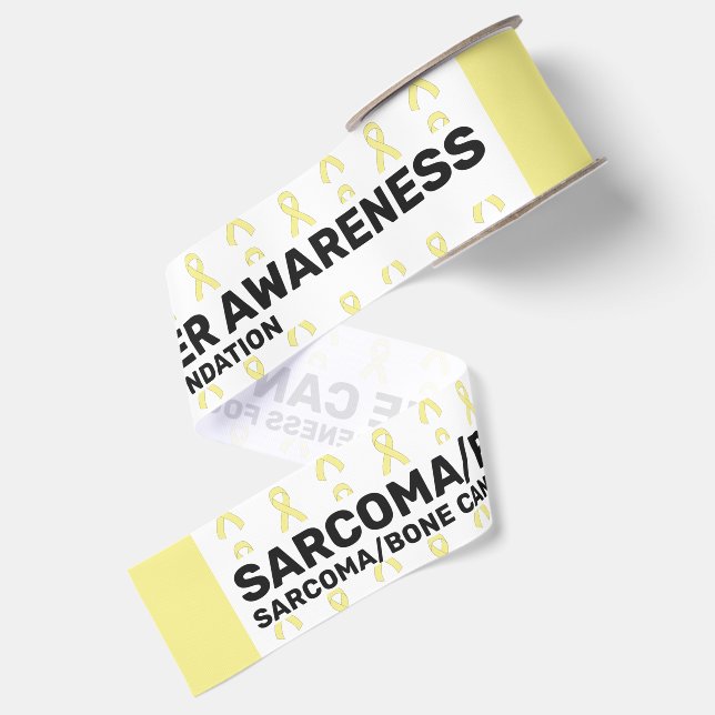 Sarcoma/Bone Cancer Awareness Pattern Ribbon Grosgrain Ribbon (Front+Back)