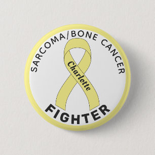 Sarcoma / Bone Cancer Fighter Ribbon White Button