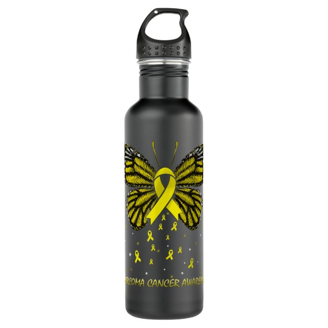 Sarcoma Cancer Awareness Butterfly  710 Ml Water Bottle (Front)