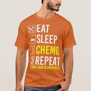 Sarcoma Cancer Awareness Eat Sleep Chemo Repeat Gi T-Shirt