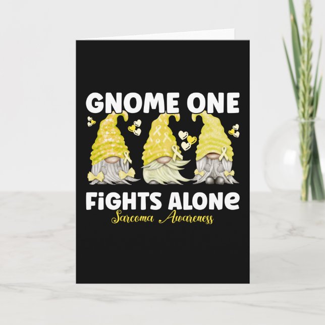 Sarcoma Cancer Awareness Yellow Gnome Card (Front)