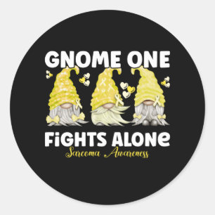 Sarcoma Cancer Awareness Yellow Gnome Classic Round Sticker