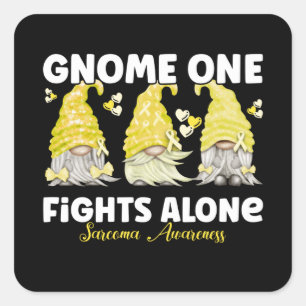Sarcoma Cancer Awareness Yellow Gnome Square Sticker