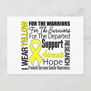 Sarcoma Cancer I Wear Yellow Ribbon TRIBUTE Postcard