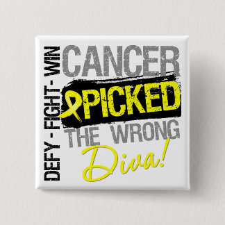 Sarcoma Cancer Picked The Wrong Diva 15 Cm Square Badge