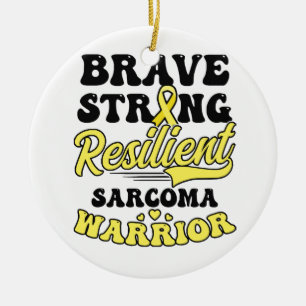 Sarcoma Cancer Shirt  Brave Strong Resilient  Ceramic Tree Decoration