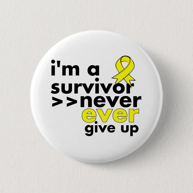 Sarcoma Cancer Survivor Never Give Up 6 Cm Round Badge (Front)