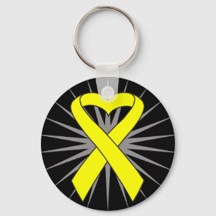 Sarcoma Heart Ribbon Key Ring