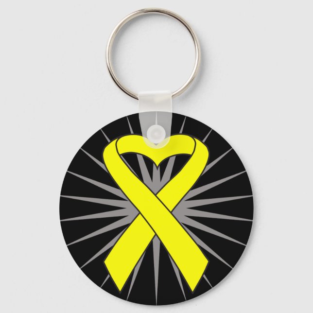 Sarcoma Heart Ribbon Key Ring (Front)