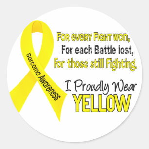 Sarcoma I Proudly Wear Yellow 1 Classic Round Sticker