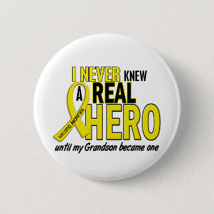 Sarcoma NEVER KNEW A HERO 2 Grandson 6 Cm Round Badge