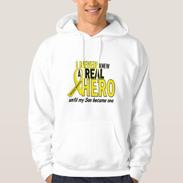 Sarcoma NEVER KNEW A HERO 2 Son Hoodie (Front)