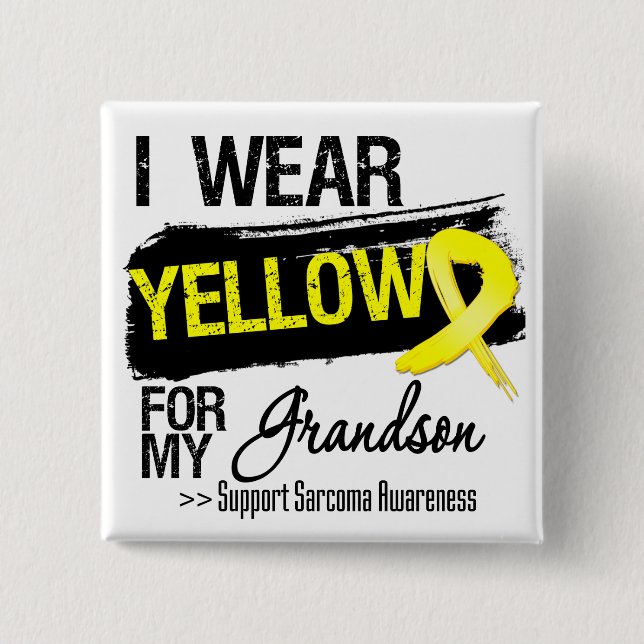 Sarcoma Ribbon For My Grandson 15 Cm Square Badge (Front)