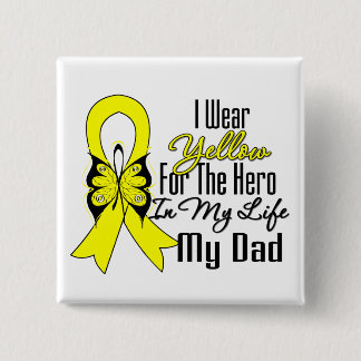 Sarcoma Ribbon My Hero My Dad 15 Cm Square Badge