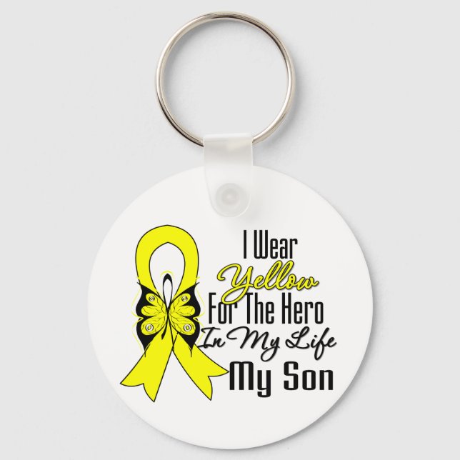Sarcoma Ribbon My Hero My Son Key Ring (Front)
