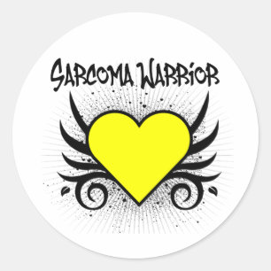 Sarcoma Warrior Heart Classic Round Sticker