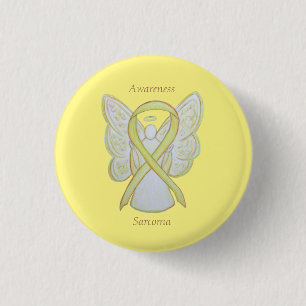 Sarcoma Yellow Awareness Ribbon Angel Custom Pin