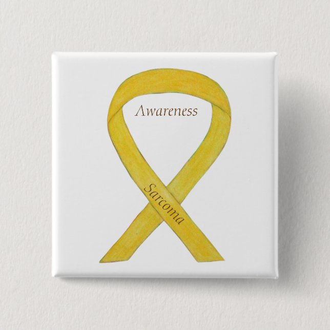 Sarcoma Yellow Awareness Ribbon Custom Pin (Front)