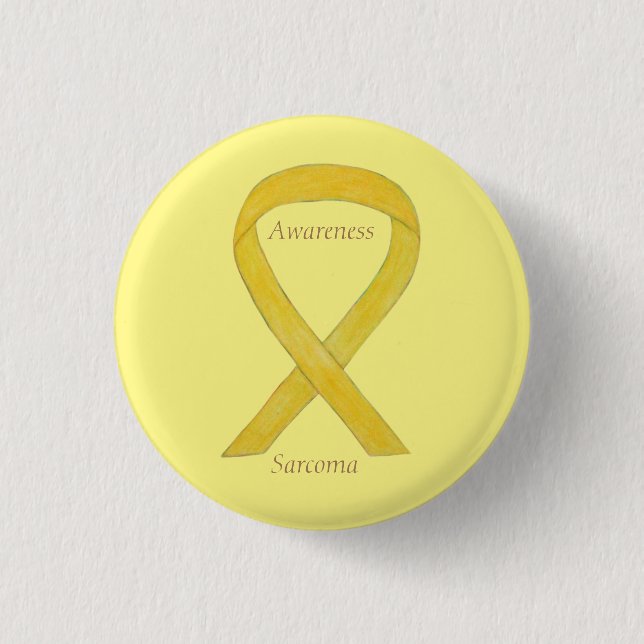 Sarcoma Yellow Awareness Ribbon Custom Pin (Front)
