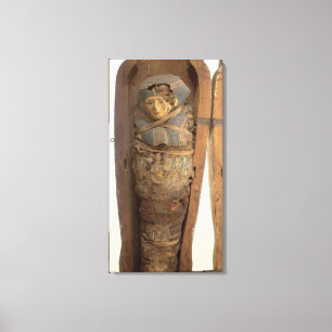 Sarcophagus and mummified body of Psametik I (664- Canvas Print