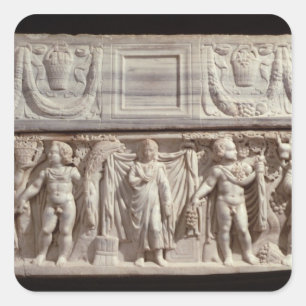 Sarcophagus depicting the deceased square sticker
