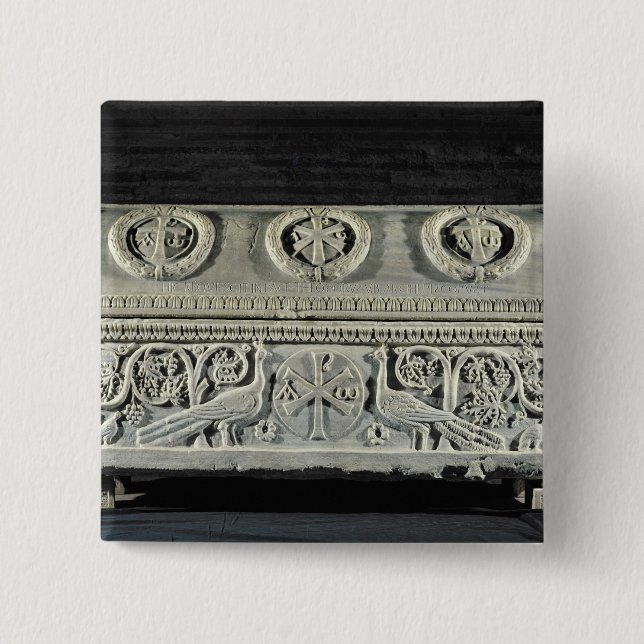 Sarcophagus of bishop Theodore 15 Cm Square Badge (Front)