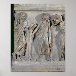Sarcophagus of the Muses, detail of Clio & Poster