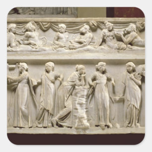 Sarcophagus of the Muses, Roman (marble) Square Sticker
