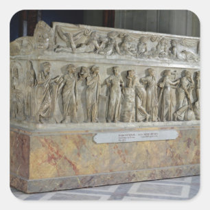 Sarcophagus with frieze of the Nine Muses Square Sticker