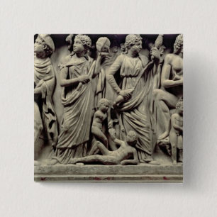 Sarcophagus with relief depicting Prometheus and t 15 Cm Square Badge