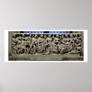 Sarcophagus with relief depicting Prometheus and t Poster