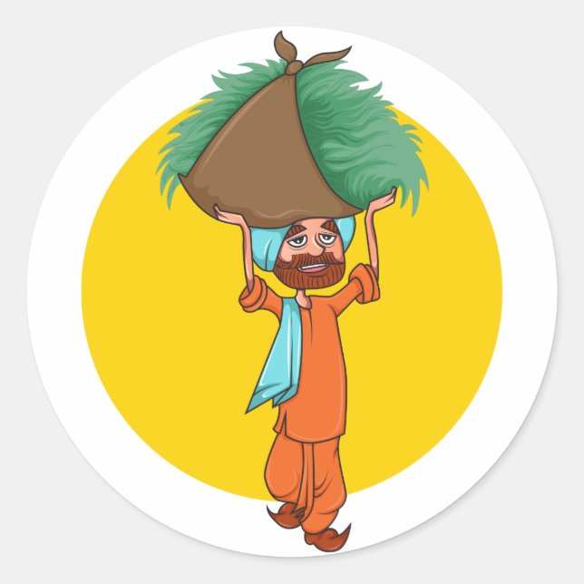 Sardar Ji Classic Round Sticker (Front)