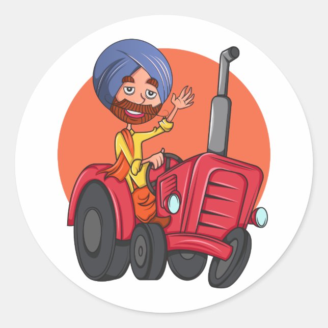 Sardar Ji Classic Round Sticker (Front)