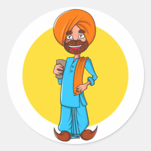 Sardar Ji Classic Round Sticker