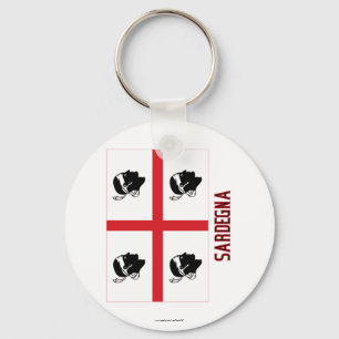 Sardegna flag with name key ring