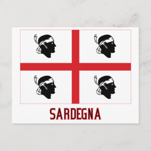 Sardegna flag with name postcard
