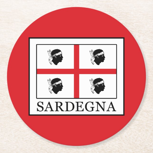 Sardegna Round Paper Coaster (Front)