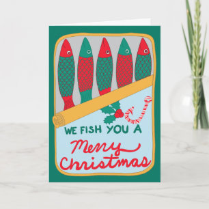 Sardine Can Tinned Fish Funny Christmas Holiday Card