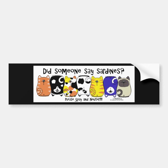 Sardine Cats Bumper Sticker (Front)