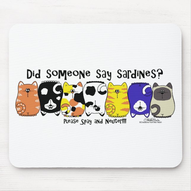 Sardine Cats Mouse Mat (Front)