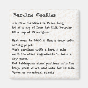 Sardine Cookies Recipe Magnet pink
